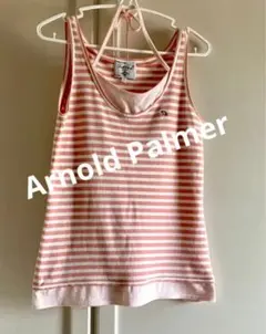 Arnold Palmer 重ね着風 ボーダー タンクトップ リボン使い ラメ糸のサムネイル