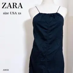 ZARA ザラ キャミワンピース XS ブラック ドローコード