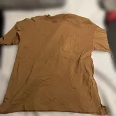 ブラウン 半袖 Tシャツ ポケット付き