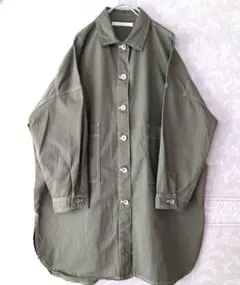 [Ray Cassin] ミリタリーシャツジャケットオリーブグリーン大き目