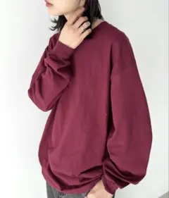 【GILDAN】バーガンディ コットン 長袖トレーナー