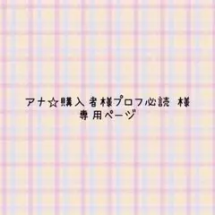 アナ☆購入者様プロフ必読 様　専用ページ
