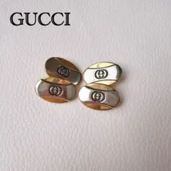 GUCCI グッチ カフリンクス ロゴ オーバル型 ゴールド シルバーのサムネイル