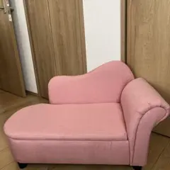 ピンクカウチソファ　キッズソファ　引取り限定