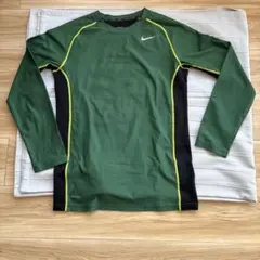 Nike DRY FIT 長袖メンズTシャツメッシュ Lサイズ　緑✖️黒