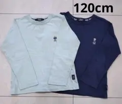 長袖カットソー 2枚セット 水色 ネイビー