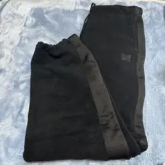 ユニクロ　Needles フリースワイドパンツ　ブラックL