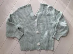 スタディオクリップ　高山都コラボ　リブ編みミントグリーンカーディガン F