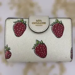 新品 】COACH☆財布wallet☆いちご苺strawberry☆ネイビー - メルカリ