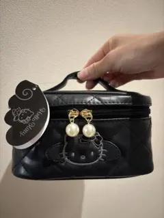 Hello Kitty キルティングポーチ ブラック