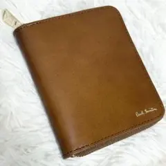 未使用 ポールスミス ラウンド ウォレット 財布 キャメル BPU024
