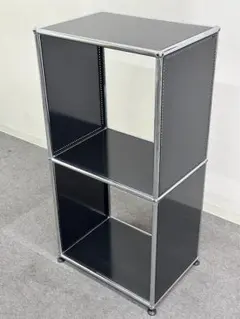 USMハラー モジュラーファニチャー 1列2段 キャビネット シェルフ 黒系