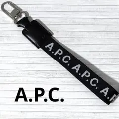 【極美品】A.P.C レザー&グログラン製 キーホルダー ブラック