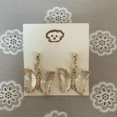 ハンドメイド バタフライ ピアス クリア