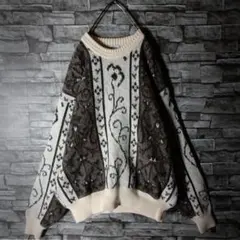 オシャレ☆シンプルライフデザインニット ウールセーター 切り替えカラー 大きめのサムネイル