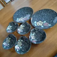 バラの花柄 　お皿＆取り皿セット