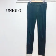 ユニクロ ストレッチパンツ スキニー 伸縮性あり ブラック 無地 シンプル