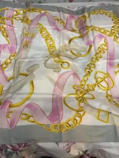 CELINE シルク スカーフ チェーンプリント