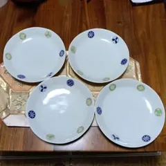【値下げ】砥部焼　皐月窯　チョウ　7寸リム皿2枚　6寸浅鉢2枚　4枚セット 値下げ】砥部焼 皐月窯 チョウ 7寸リム皿2枚 6寸浅鉢2枚 4枚セット