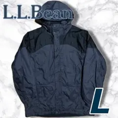 L.L.Bean ネイビー ミドル丈マウンテンパーカー 中綿 刺繍ロゴ L