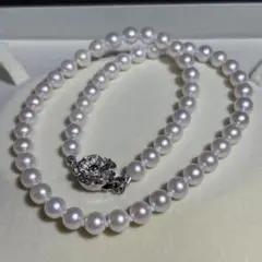 照り強✨️ あこや真珠 パール ネックレス 約8.0-8.5mm シルバー