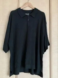 【新品】MONO-MART/サマーニット ポロシャツ ダークチャコール /M
