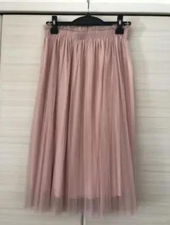 チュールピンクスカート ひざ下丈Mサイズ
