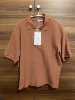 【新品（タグ付き）】ZARA ワッフル ポロシャツ Mサイズ