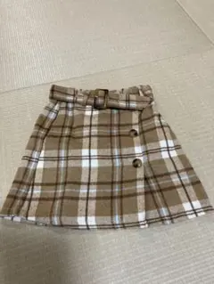 ブラウン系チェックスカート　インナーパンツ付