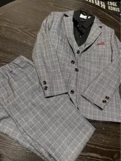 フォーマルスーツ　グレンチェック　150センチ　キッズ　入学　卒業　セット売り