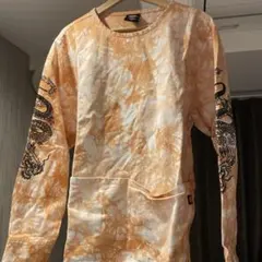 Dickies オレンジ タイダイ ドラゴン柄 M 長袖カットソー CLOT
