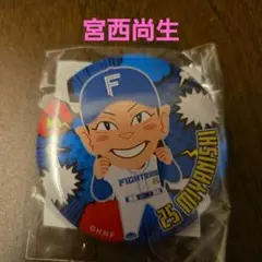 北海道日本ハムファイターズ 似顔絵缶バッチ 宮西尚生 クリスマスVer