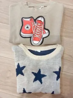 CONVERSE トレーナー 星柄ニットプリント トレーナー 90 95