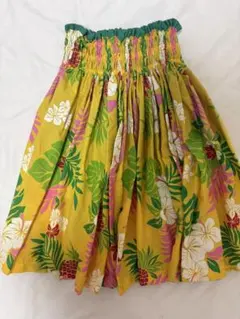 フラダンス用スカート 花柄 イエロー系