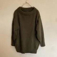 aquagarage モスグリーン 【FREE】 ニットセーターポケット付き
