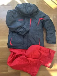 スキーウェア（子ども用）黒/赤 セットアップ