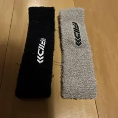 スポーツ用ヘアバンド 黒 グレー 2個セット
