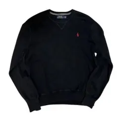 【美品】POLO RALPH LAUREN スウェット ブラック M 刺繍ロゴ