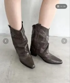 ウエスタンブーツ ダークブラウン 24.5cm