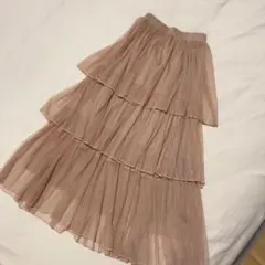 【美品】チュール ティアード スカート - ニュアンスピンク / フリーサイズ