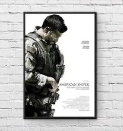 フレーム付-黒- 映画ポスター アメリカンスナイパー US版 mi2