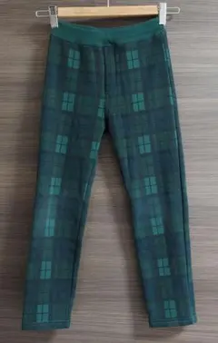 緑系チェック柄スリムフィットパンツ