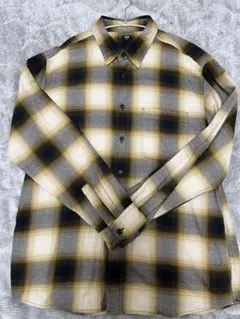 UNIQLO フランネルシャツ　チェック　イエロー