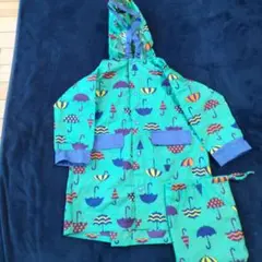 新入園に　branshes 傘柄 フード付きレインコート　120cm