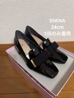 DIANA パンプス　24cm シュリンクエナメル