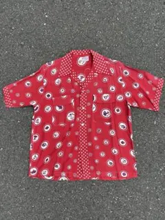 50s レーヨンシャツ アロハ レーヨンギャバジン 60s ドット 半袖シャツ 