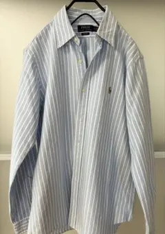 ポロラルフローレン ストライプ ボタンダウンオックスフォードシャツＭ新品同様