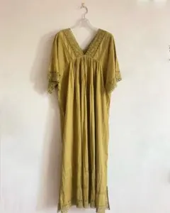 新品♡ サラマリカ コットンリネン 刺繍レースガウンワンピース 洗える