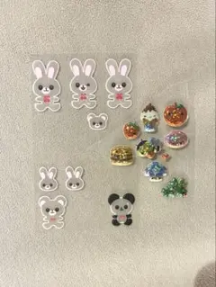 平成レトロ　たぶん　反射シール　キャラクター　うさぎ　など　ぷっくり