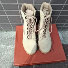 春。秋用。ROCKY ベージュ スエード ハイカットブーツ